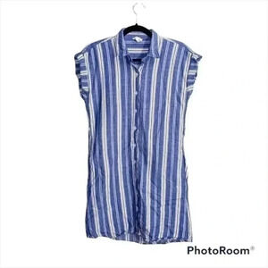 Harper Heritage striped blue/white button down dress Small